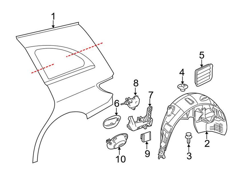 Mercedes Fuel Filler Door - Rear 2517570106